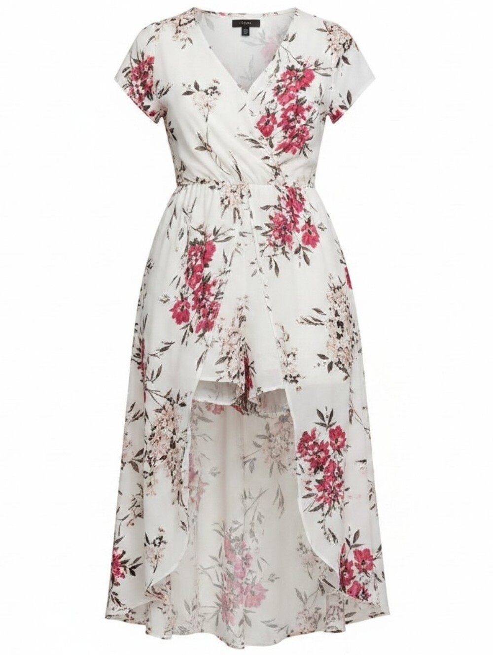 TORRID | Floral Challis Overskirt Romper Shorts Boho Cottagecore White Pink | 22